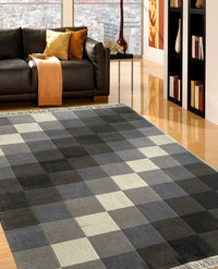 Rugslane Hand knotted Grey Beige Modern Carpet 4.0ft X 6.0ft