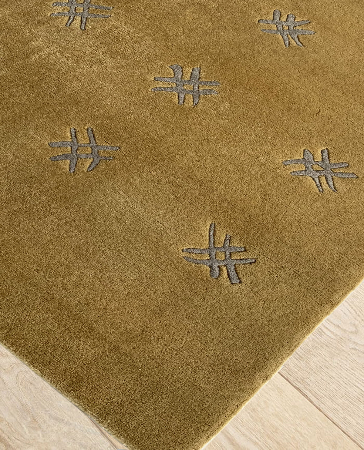 Rugslane Hand knotted Gold Modern Carpet 4.9ft X 6.7ft