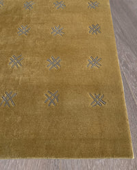 Rugslane Hand knotted Gold Modern Carpet 4.9ft X 6.7ft
