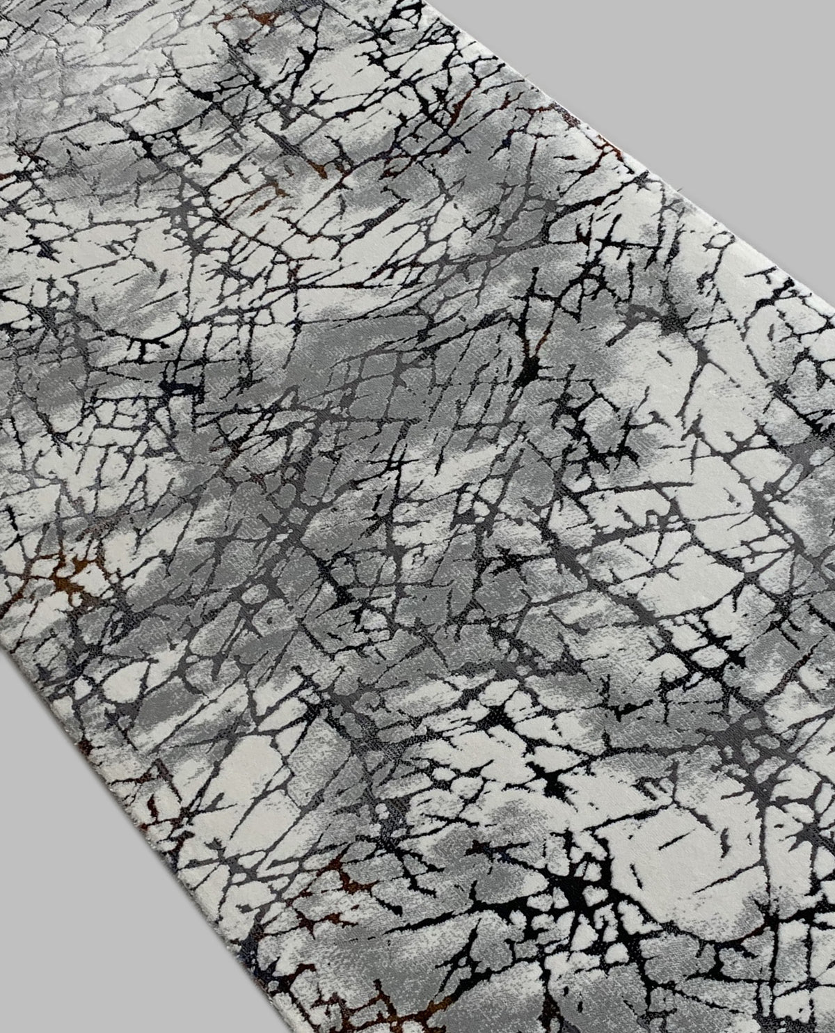 Rugslane Grey White Modern Runner Carpet 3.2ft X 6.8ft