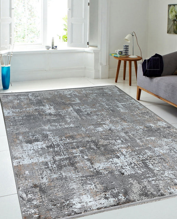 Rugslane Grey color Abstract Carpet