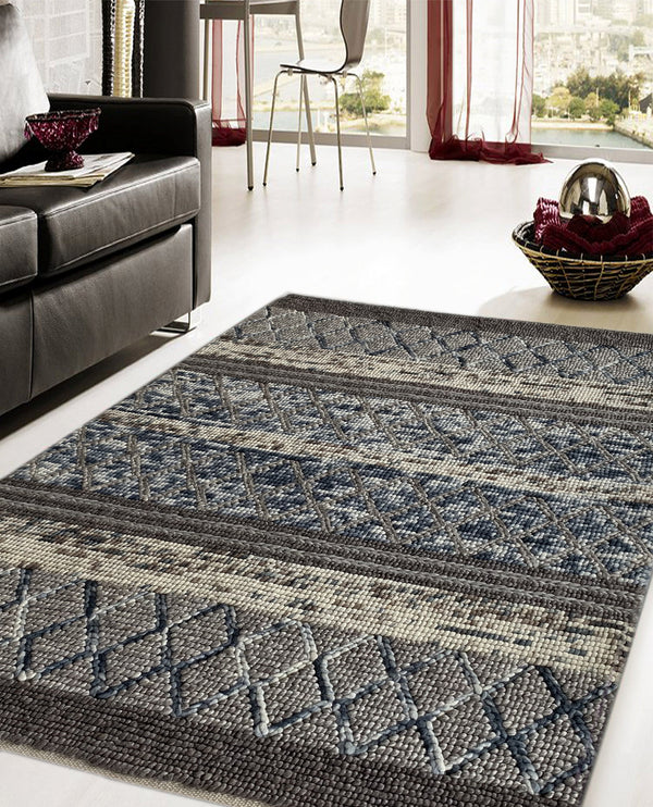 Rugslane Hand Woven Beige Brown Modern Carpet 4.0 X 6.0ft